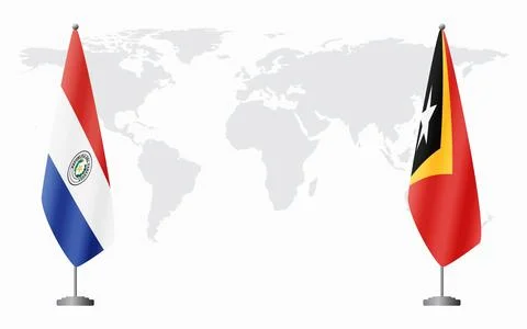 Paraguay and Timor-Leste flags for official meeting イラスト素材