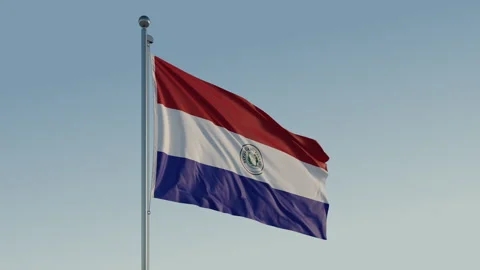 Paraguay Asunción Flag loop Cinematic Realistic Waving Blue Sky 스톡 동영상 307686920