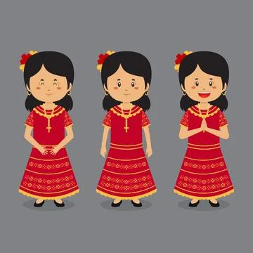 Paraguay Character with Various Expression Stock Illustration