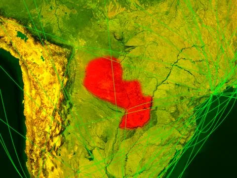 Paraguay on digital map Illustrazione stock