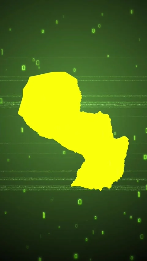 Paraguay Digital Map Intro Stock Footage 258836861