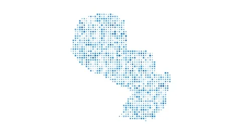 Paraguay dotted digital map. Map of Paraguay with pulsating colored circles. ... Stock Footage 231080198