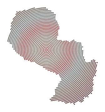Paraguay dotted map. Digital style shape of Paraguay. Tech icon of the coun.. Stock Illustration