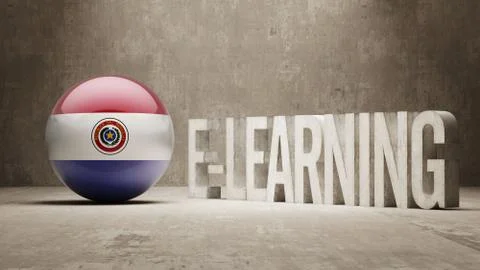 Paraguay. E-Learning  Concept 스톡 일러스트