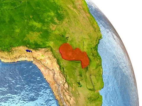 Paraguay on Earth in red Ilustración de archivo