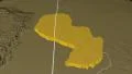 Paraguay extruded. Bumps. Graticule. 4k or 4k+ Resolution