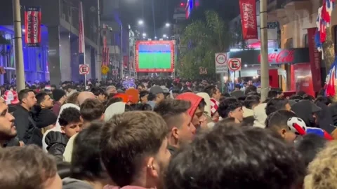 Paraguay fans satisfied with Albirroja's commitment after draw with Australia, P Stock Footage 337702892