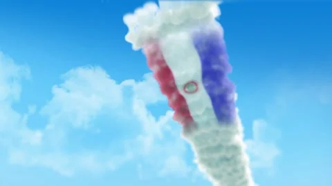 Paraguay Flag 3D Render Animation Created with Colored Smoke Trails by Aircr 動画素材 332309912