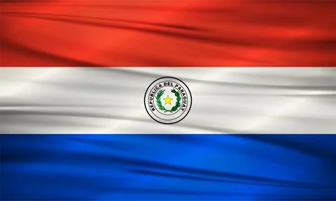 Paraguay Flag and Editable Vector, Paraguay Country Flag 스톡 일러스트
