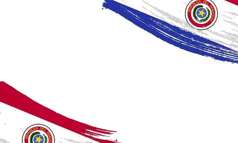 Paraguay Flag with Brush Stroke Effect, Grunge brush stroke. Watercolor pai.. Stock Illustration