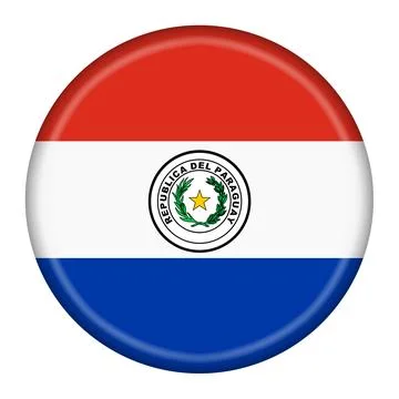 Paraguay flag button 3d illustration with clipping path Stock Illustration
