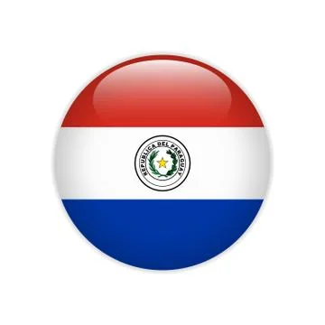 Paraguay flag on button Illustrazione stock