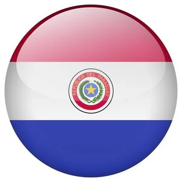 Paraguay flag button. 스톡 일러스트
