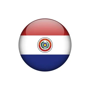 Paraguay Flag Circle Button Vector Template Illustrazione stock