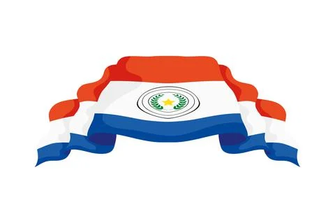 Paraguay flag emblem イラスト素材