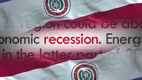 Paraguay flag - Flag on loop of economic news articles Stock Footage 293718500