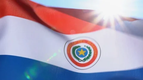 Paraguay Flag Flapping Stock Footage 118958291