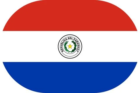 Paraguay flag in flat oval design Illustrazione stock