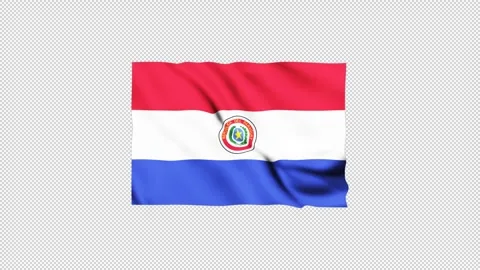 Paraguay flag fluttering in the wind Stock Footage 305810948