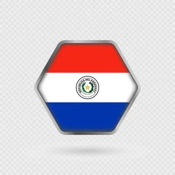 Paraguay flag in a hexagon frame. Stock Illustration