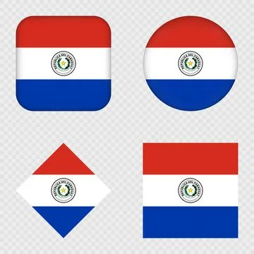 Paraguay Flag Icons Pack. Vector illustration. Stockillustratie