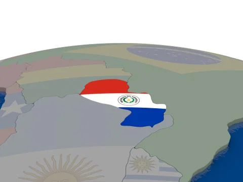 Paraguay with flag Illustrazione stock