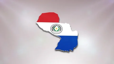 Paraguay Flag on Map Stock Footage 277947251