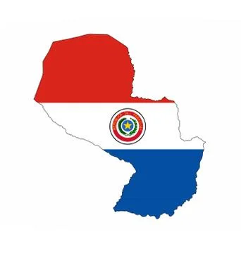 Paraguay flag map 库存插图