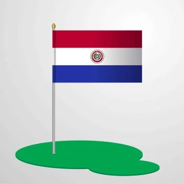 Paraguay Flag Pole イラスト素材