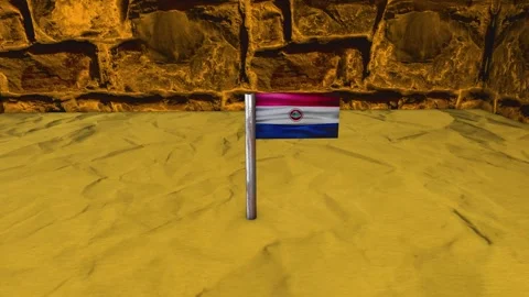 Paraguay Flag Post - Dolly Shot Stock-Footage 270930346