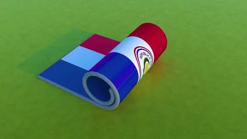 Paraguay Flag - Rolling Animation Video stock 255295359