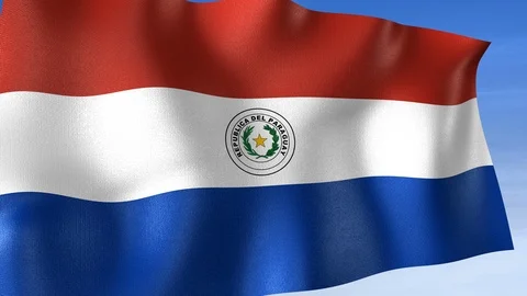 Paraguay Flag - Set of 3 Angles with Masks [3WaveSeries] Stock Footage 103331317
