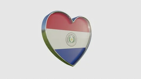Paraguay Flag in the Shape of 3D Heart. Stock Footage 136819877