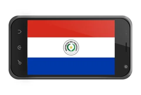 Paraguay flag on smartphone screen isolated Stock Illustration