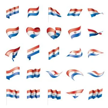 Paraguay flag, vector illustration Stock Illustration