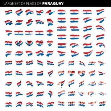 Paraguay flag, vector illustration Stock Illustration