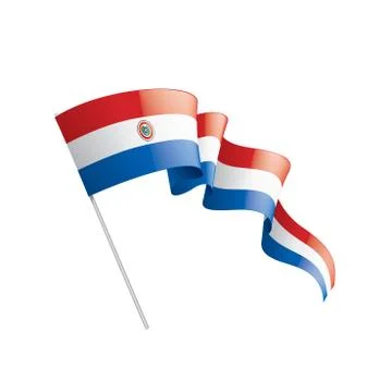 Paraguay flag, vector illustration on a white background Illustrazione stock