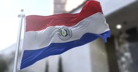 Paraguay-flag-waving-seamless-loop-4k-60fps Stock Footage 330953517