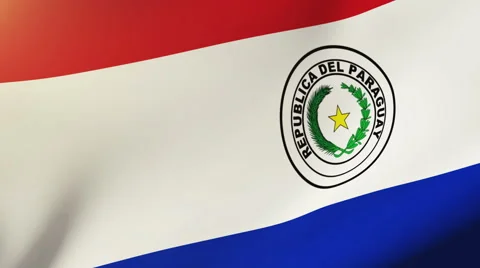 Paraguay flag waving in the wind. Looping sun rises style.  Animation loop Video stock 48629590