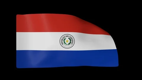 Paraguay Full Flag plus alpha channel 库存影片 87256877