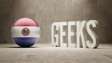 Paraguay. Geeks  Concept. Stock Illustration