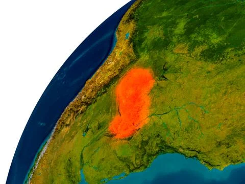 Paraguay on globe Stock Illustration