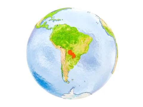 Paraguay on globe isolated イラスト素材
