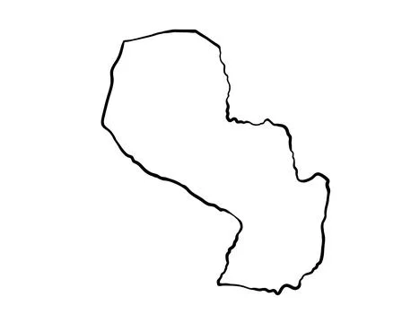 Paraguay - Hand-Drawn Map lllustration Ilustração Stock