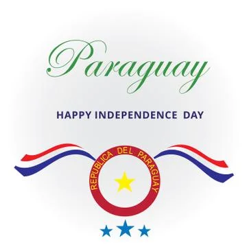 Paraguay independence day logo design vector Stock Illustration