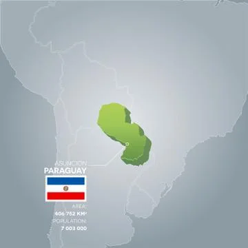 Paraguay information map. Stock Illustration