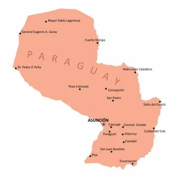 Paraguay isolated map 库存插图