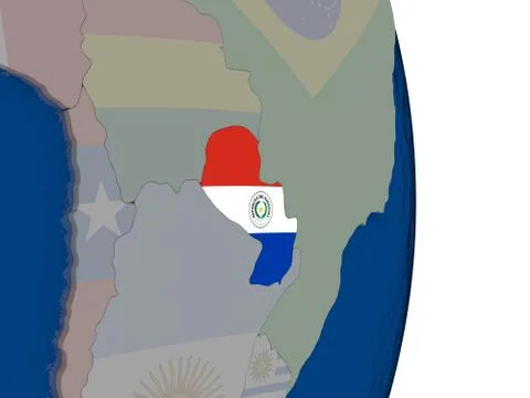 Paraguay with its flag Illustrazione stock