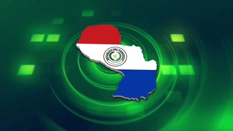 Paraguay Map and Flag Background Stock Footage 344029523