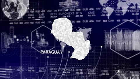 Paraguay Map Animation Loop | Growth, GDP, Oil Economy &amp; Development Insights Stock Footage 331568952